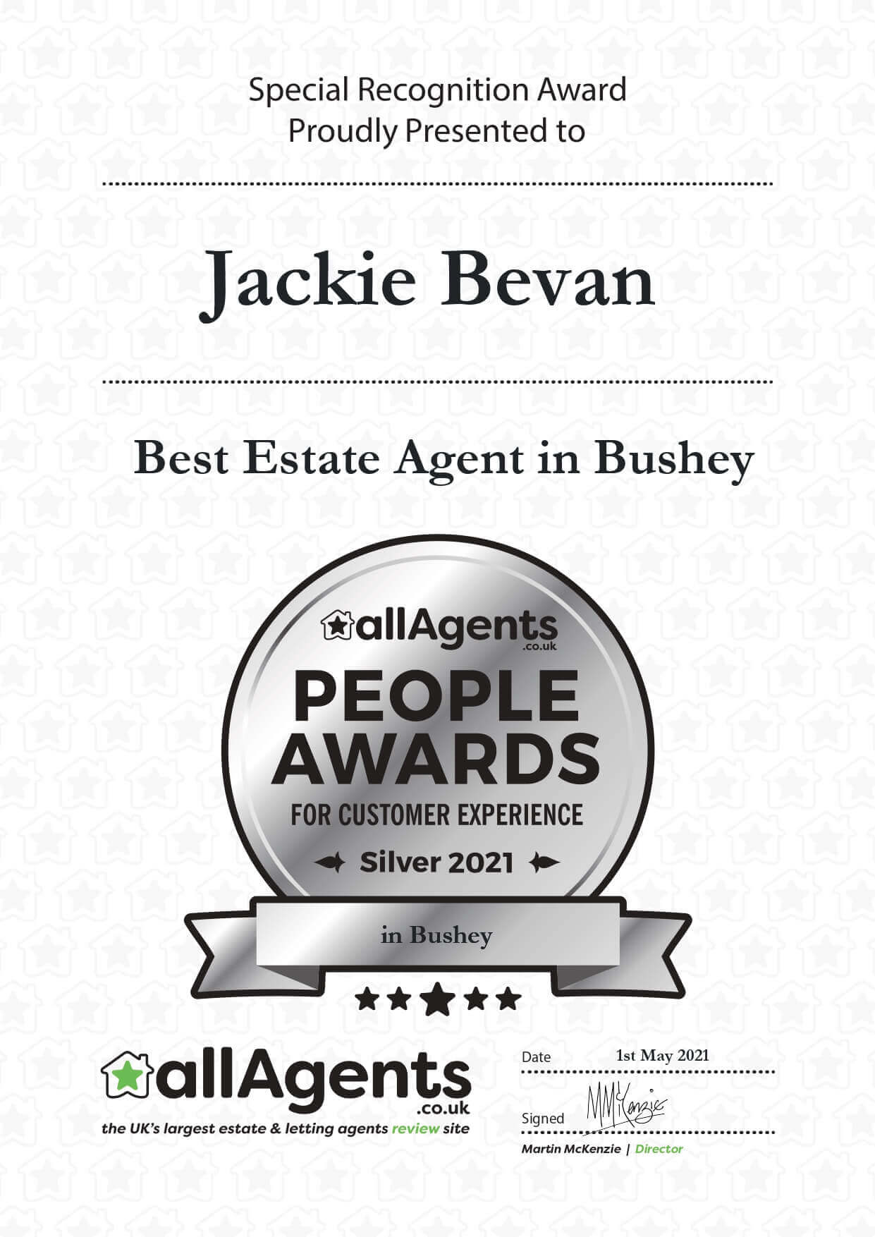 AllAgents Award 2021 SILVER JACKIE BUSHEY