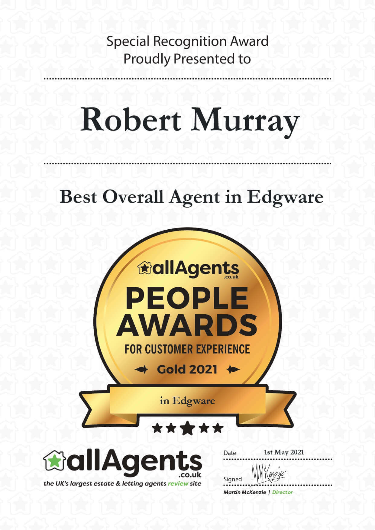 AllAgents Award 2021 GOLD ROB